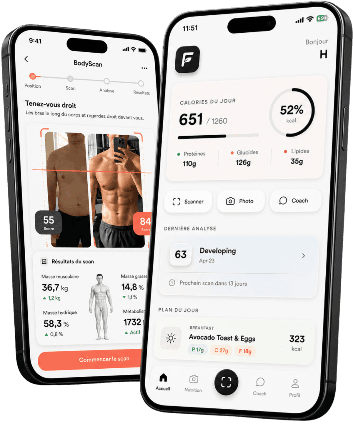 MyFitScan - BodyScan et Dashboard